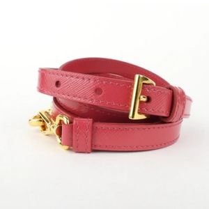 Prada Pink Glossy Electric Saffiano Leather Shoulder Strap